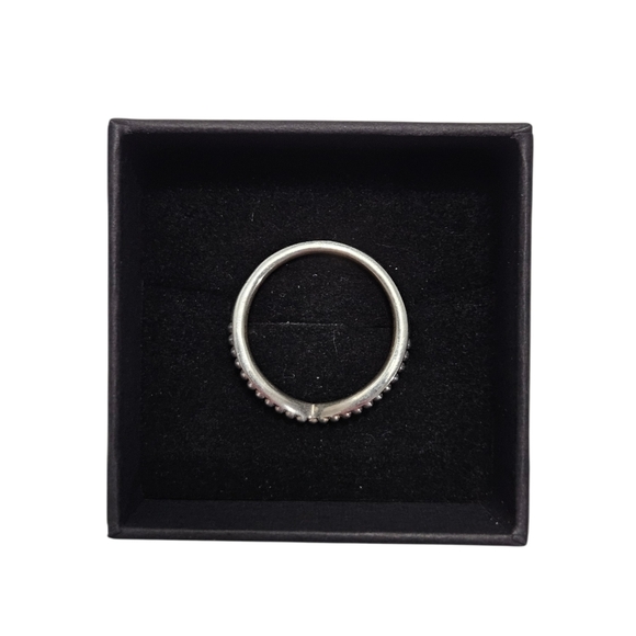 Pandora Chevron Stacking Ring Size 56 US 7.5 Sterling Silver - Picture 4 of 5